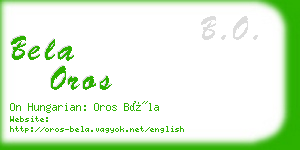 bela oros business card
